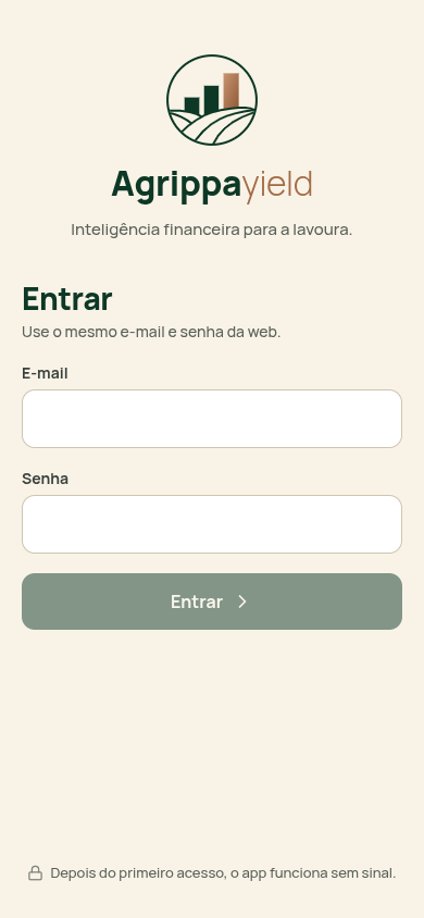 Entrar no app
