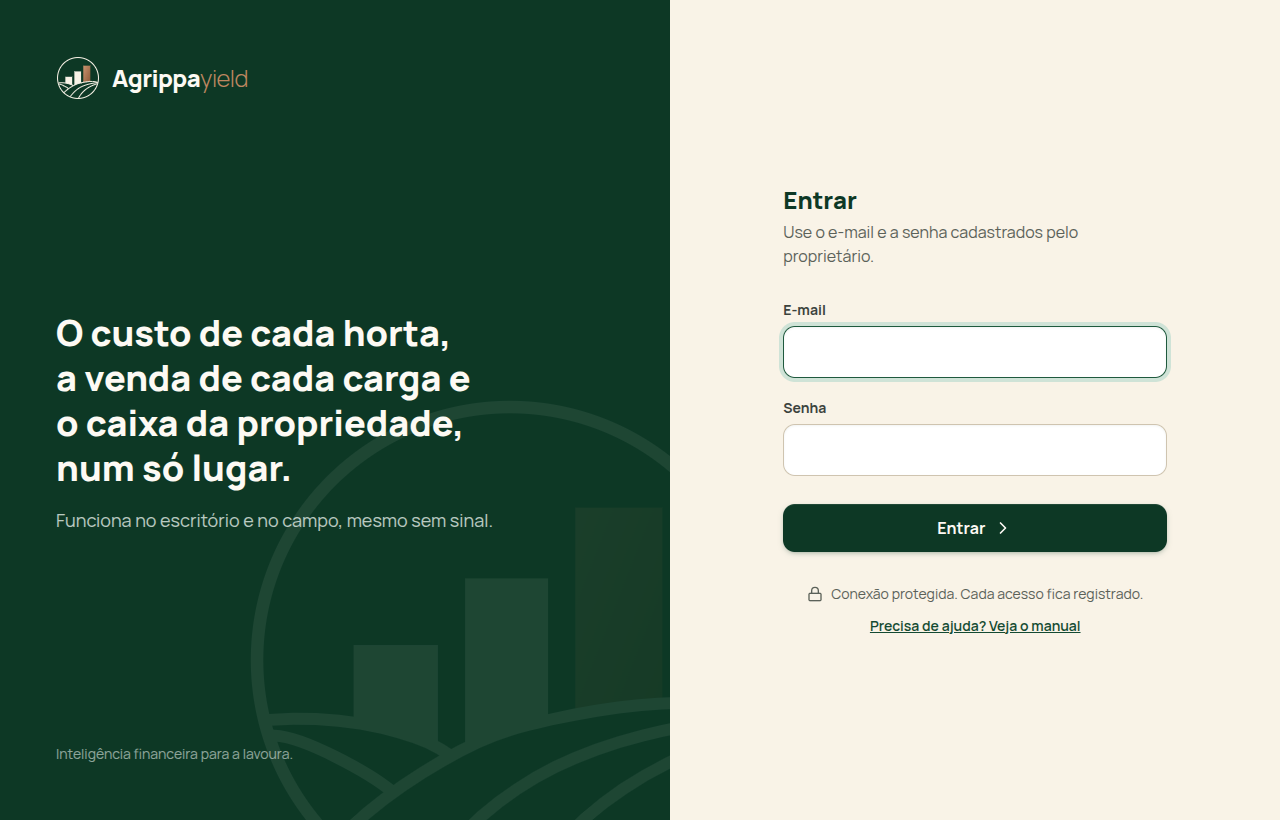 Tela de entrar